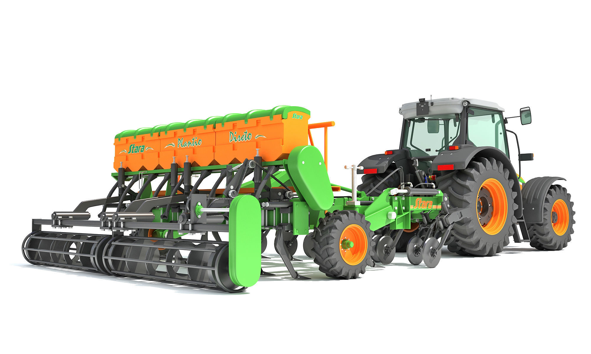 Stara Tractor with Seed Drill 3D model_7