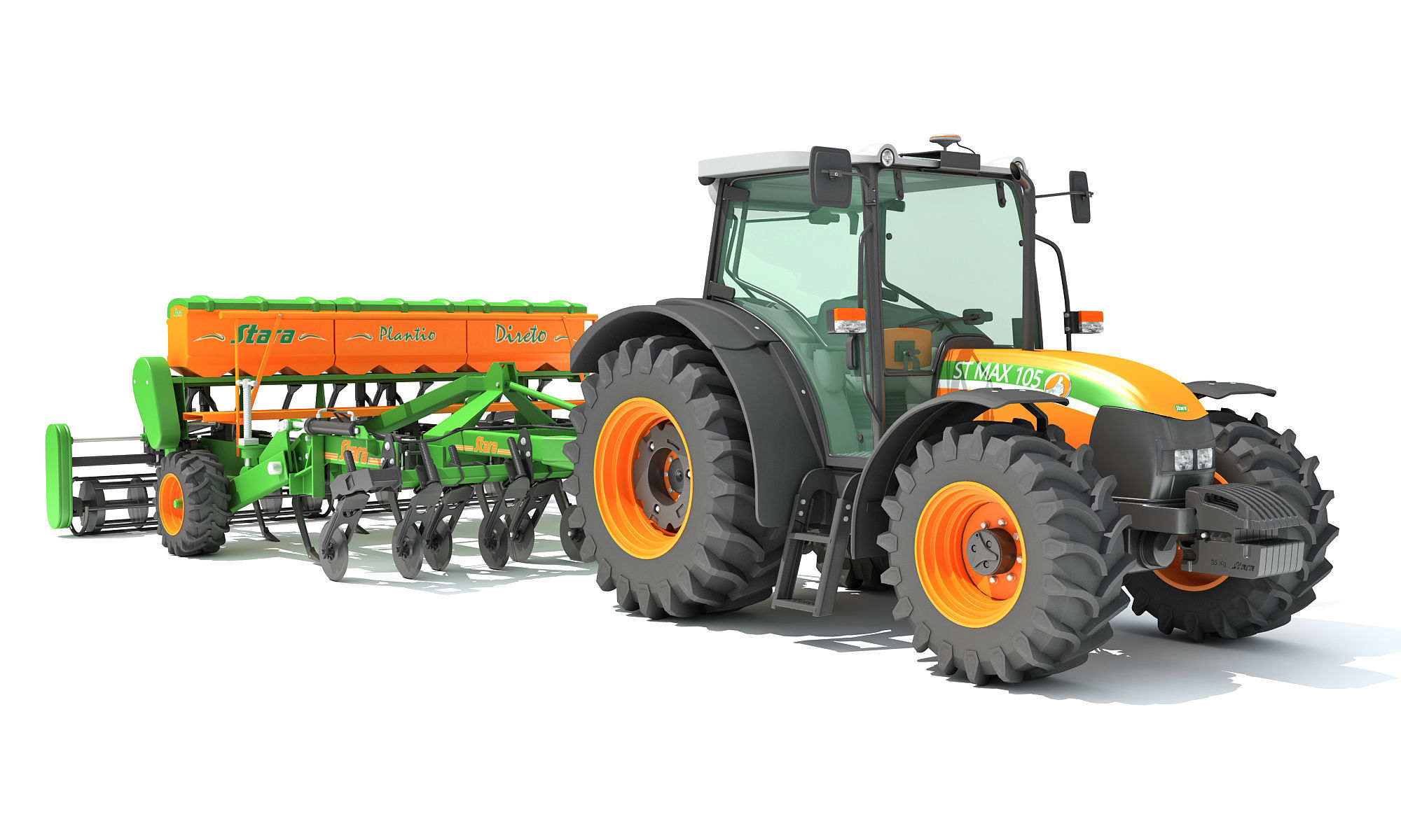 Stara Tractor with Seed Drill 3D model_11