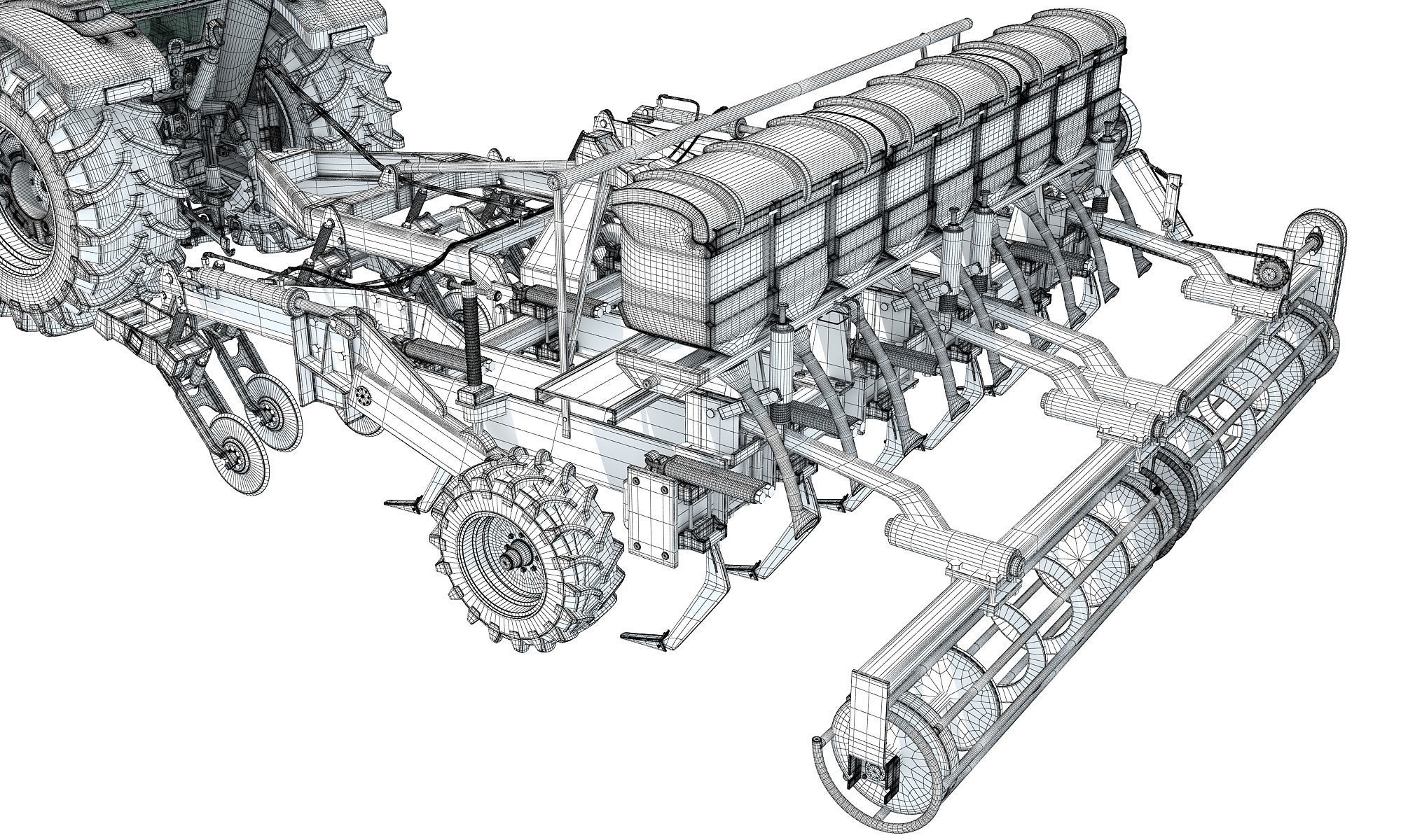 Stara Tractor with Seed Drill 3D model_23