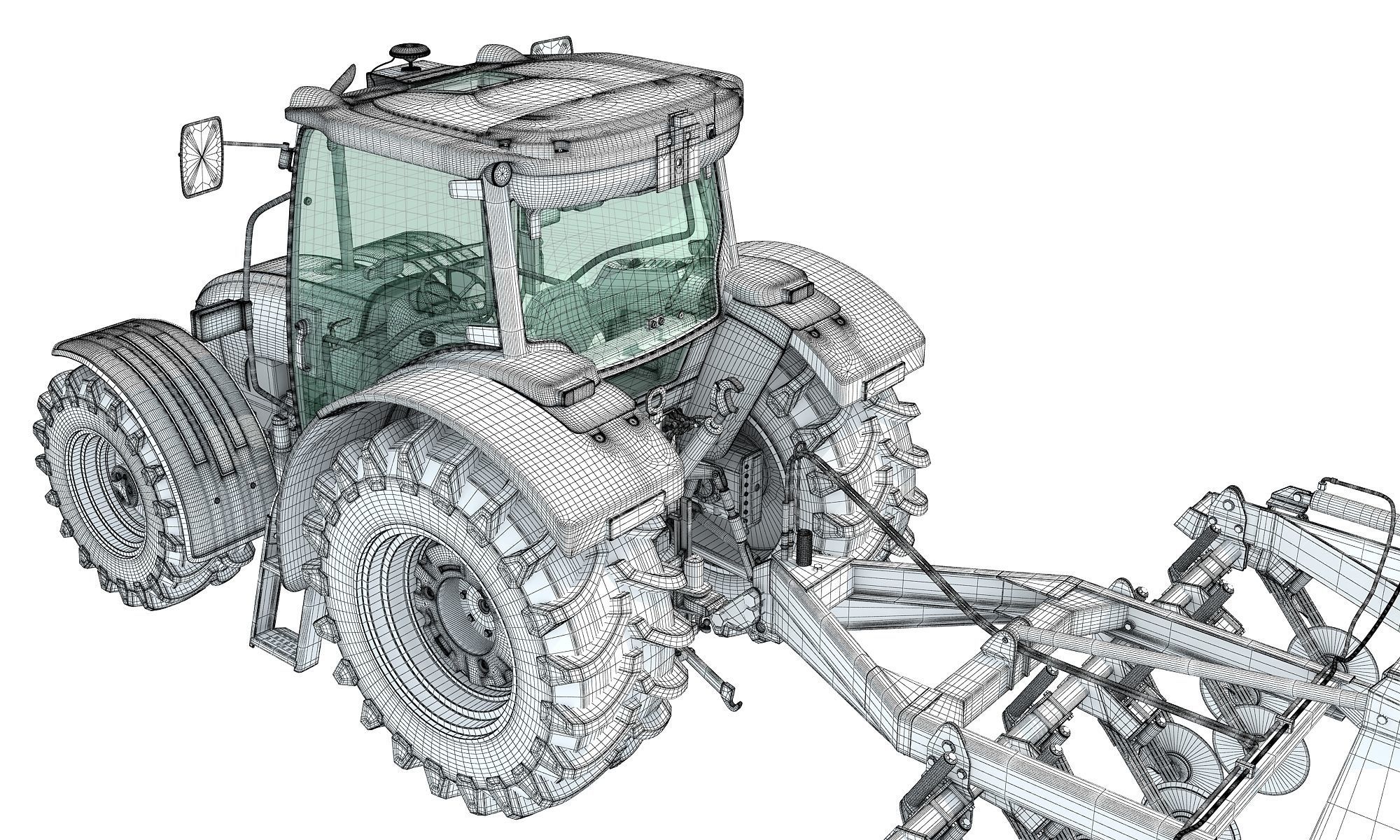 Stara Tractor with Seed Drill 3D model_22