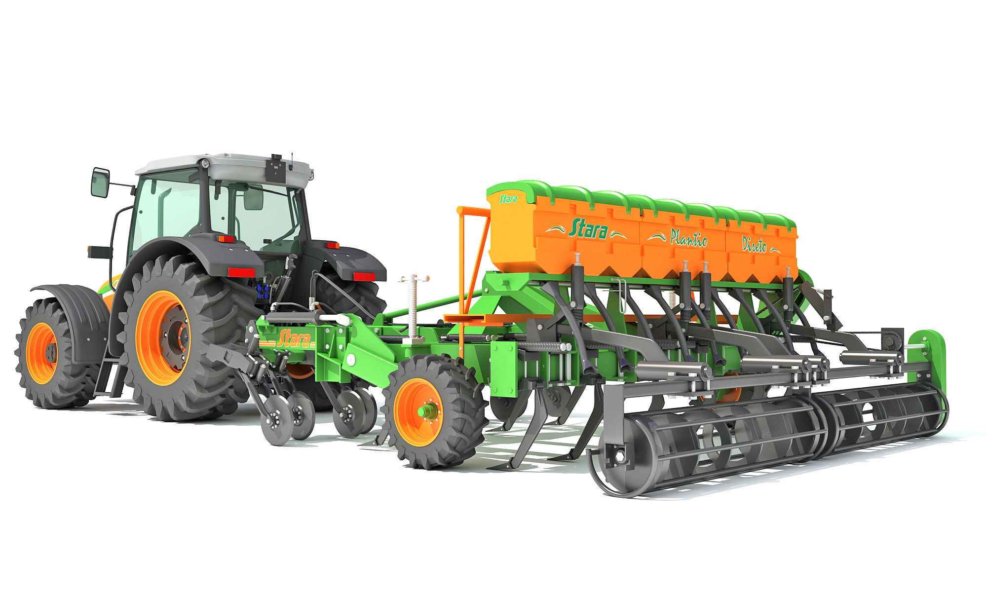 Stara Tractor with Seed Drill 3D model_5