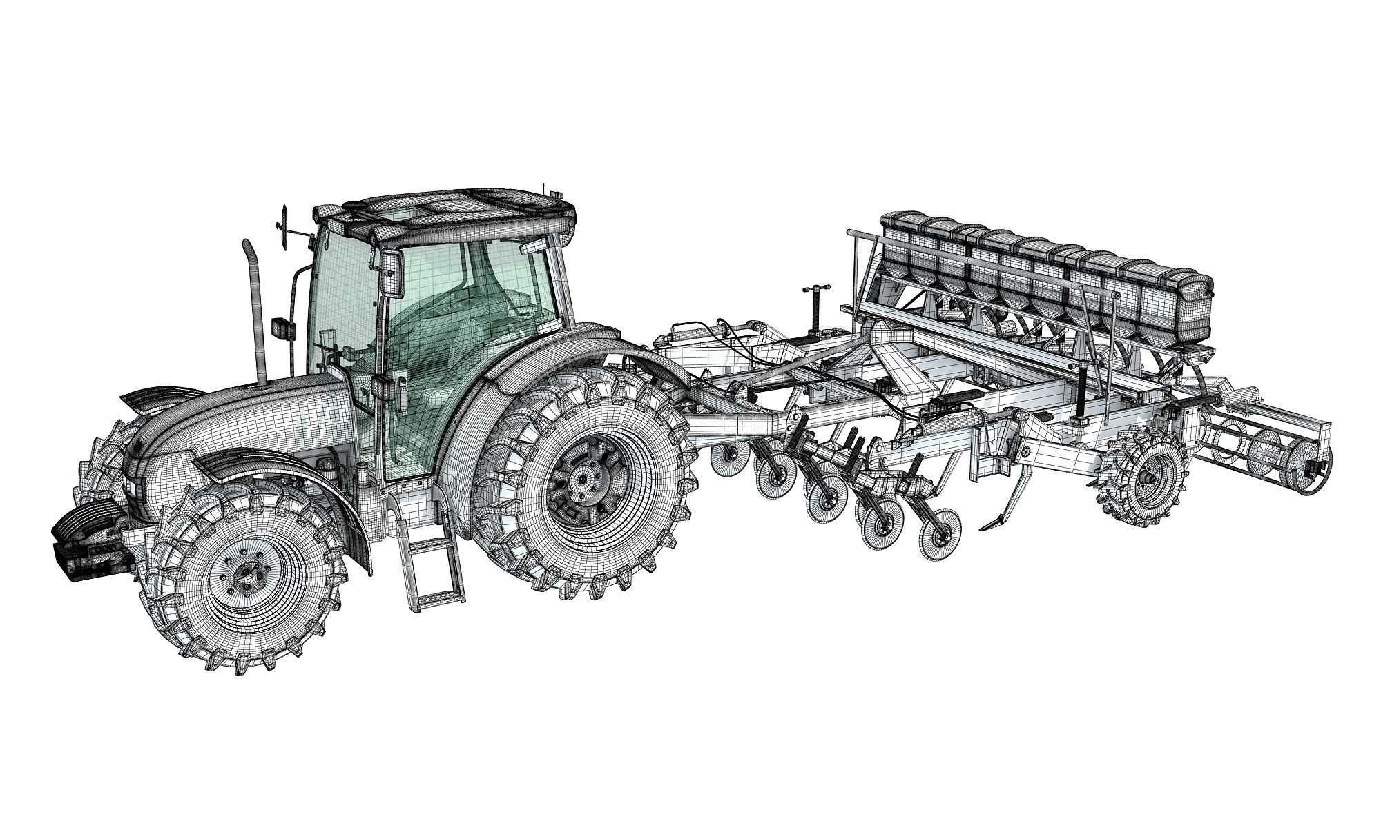 Stara Tractor with Seed Drill 3D model_17