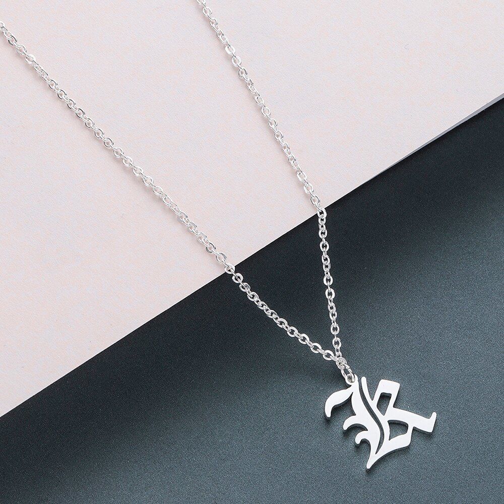 Gothic Alphabets K Pendant 3D print model_1