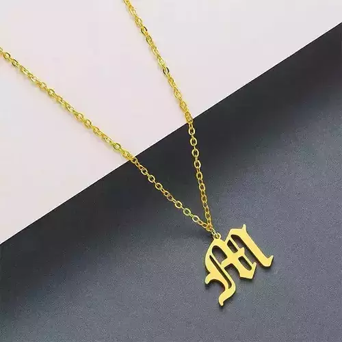 Gothic Alphabets M Pendant 3D print model