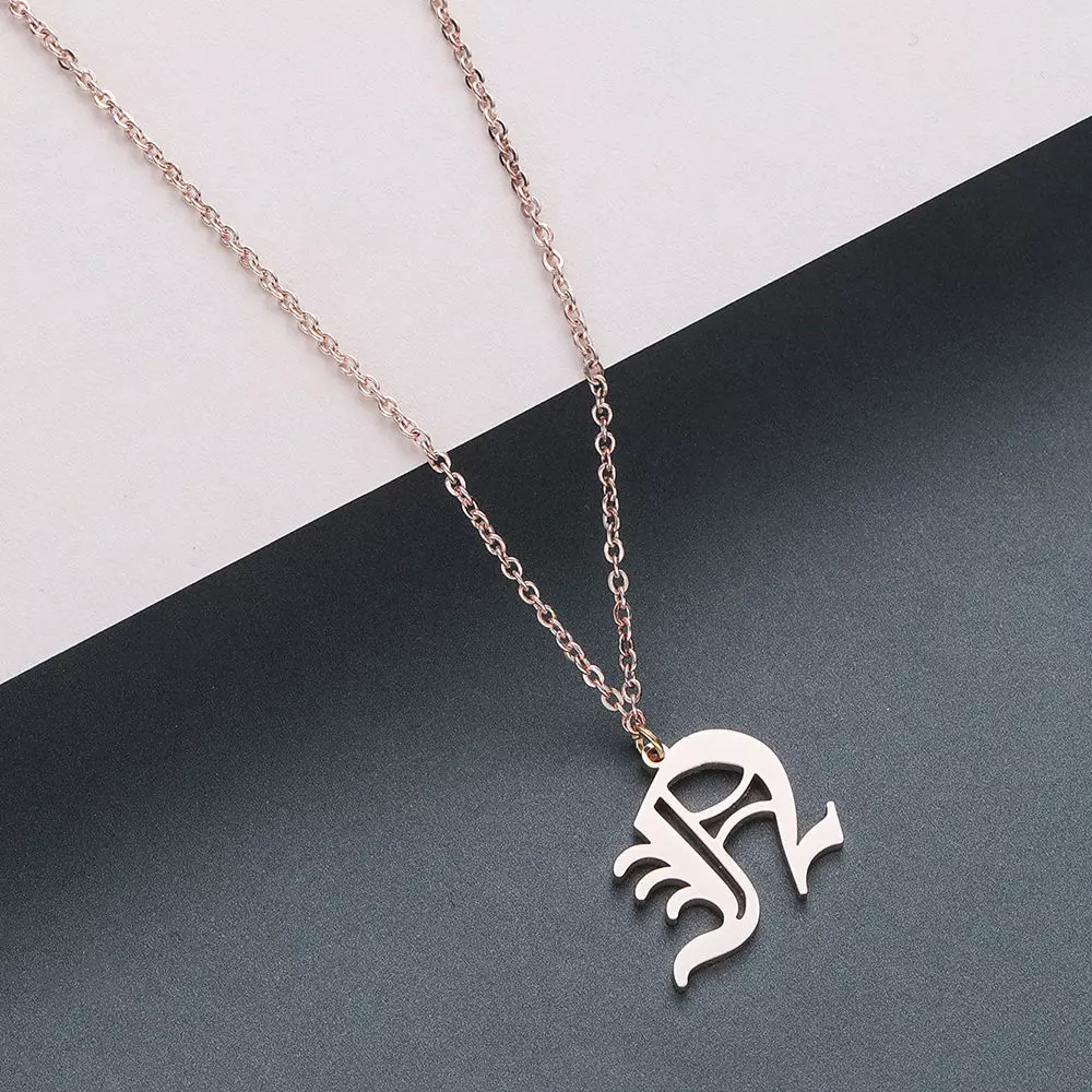 Gothic Alphabets N Pendant 3D print model_0