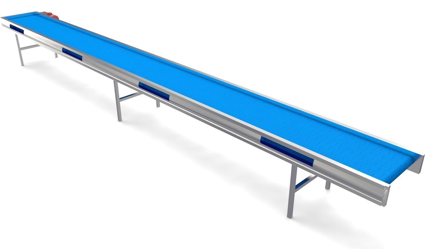 Plastic Belt Conveyor Low-poly 3D model_3