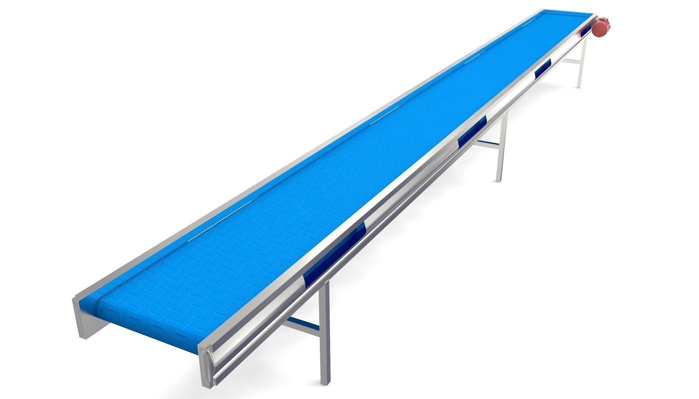 Plastic Belt Conveyor Low-poly 3D model_2