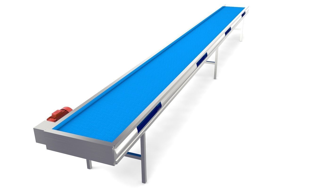 Plastic Belt Conveyor Low-poly 3D model_4