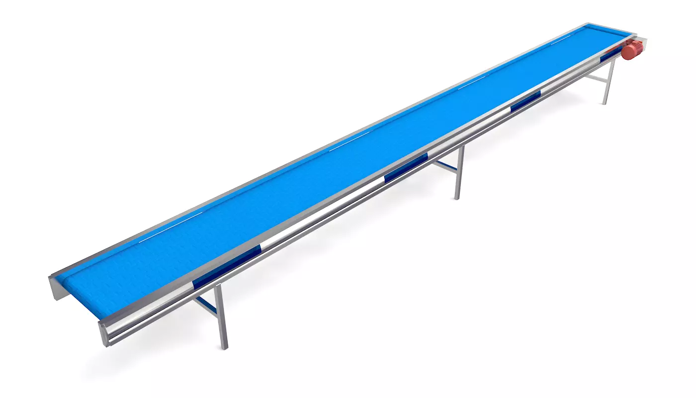 Plastic Belt Conveyor Low-poly 3D model_0