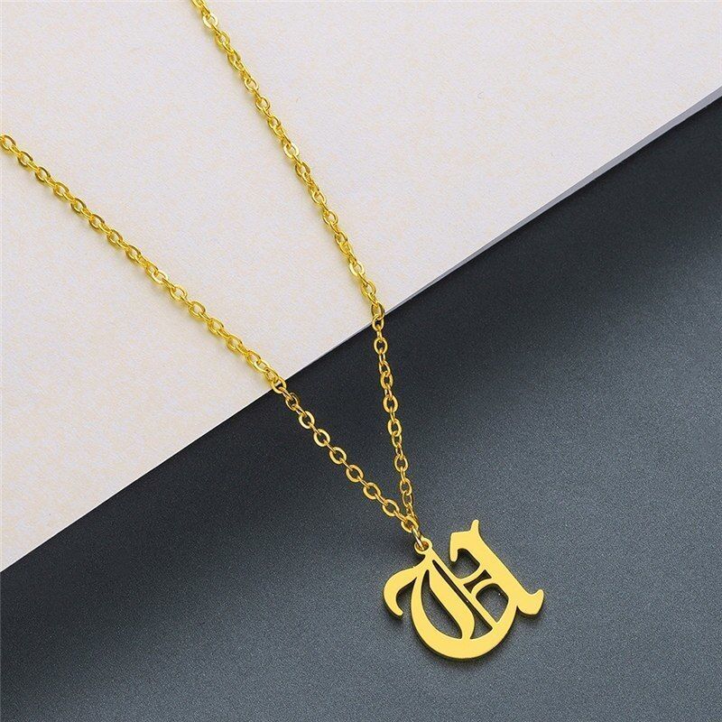 Gothic Alphabets U Pendant 3D print model_2
