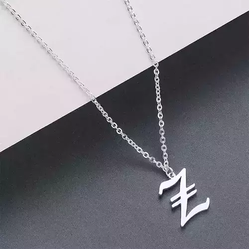 Gothic Alphabets Z Pendant
