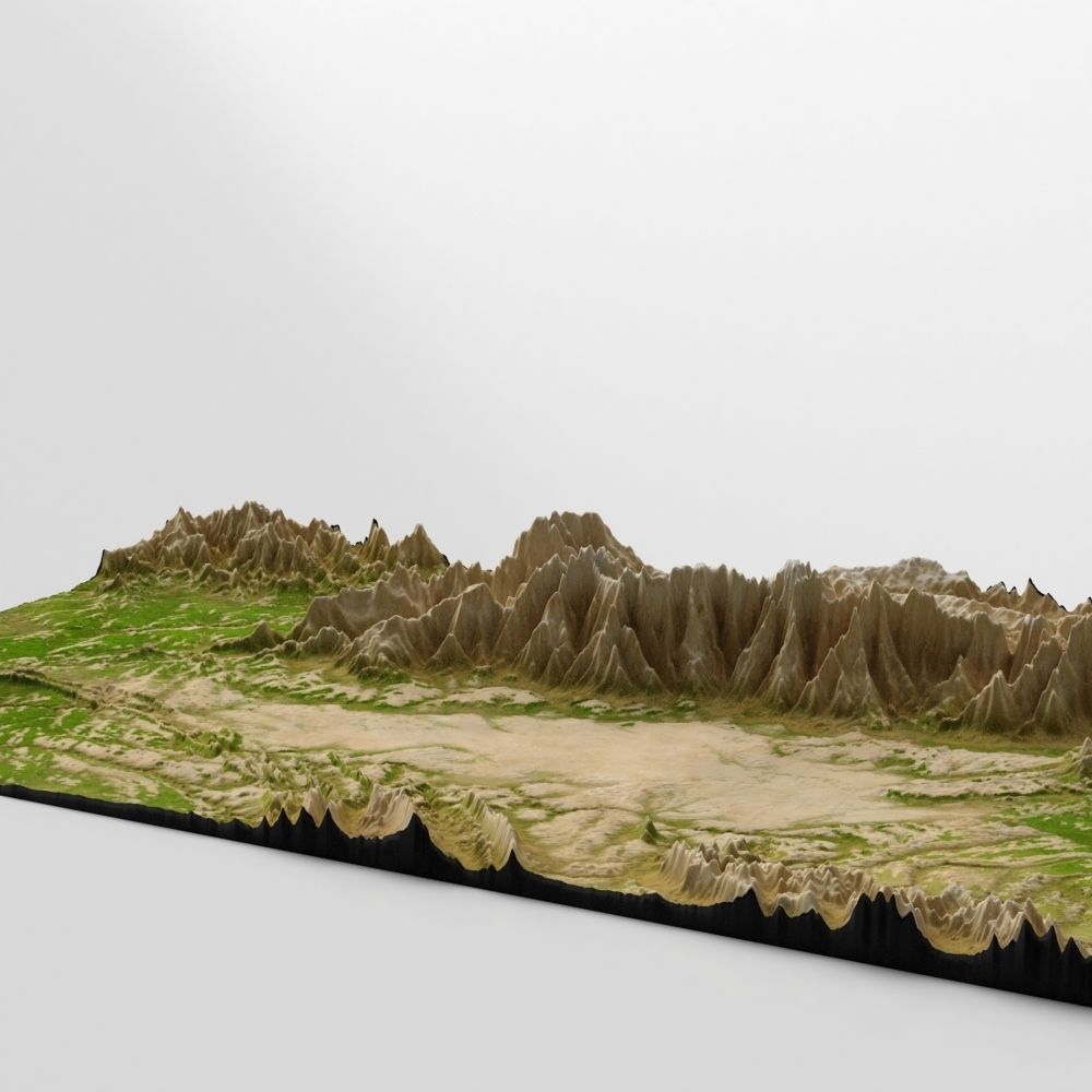 Wasteland Mountain Landscape 3D model_1