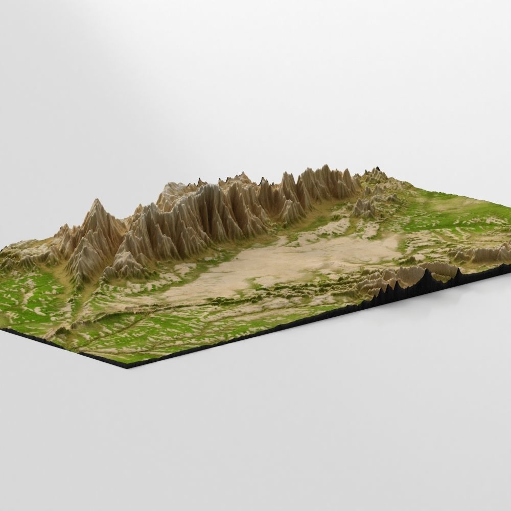 Wasteland Mountain Landscape 3D model_4