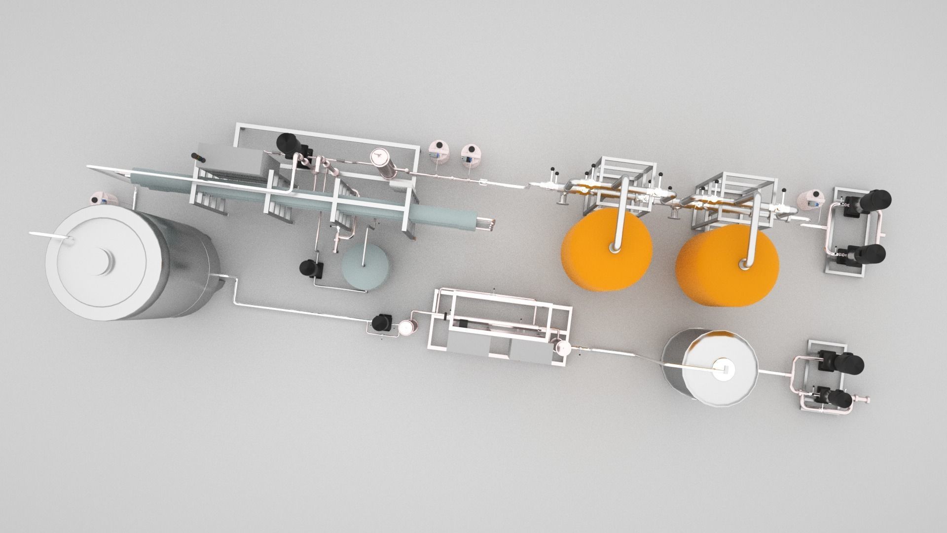 Reverse Osmosis RO System For Mineral Water Plant Low-poly 3D model_15