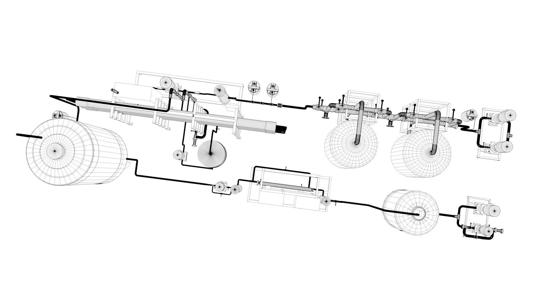 Reverse Osmosis RO System For Mineral Water Plant Low-poly 3D model_27