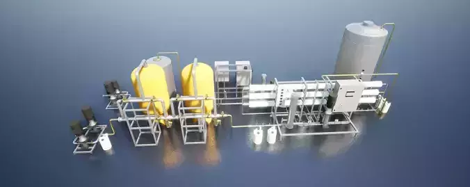 Reverse Osmosis RO System For Mineral Water Plant Low-poly 3D model