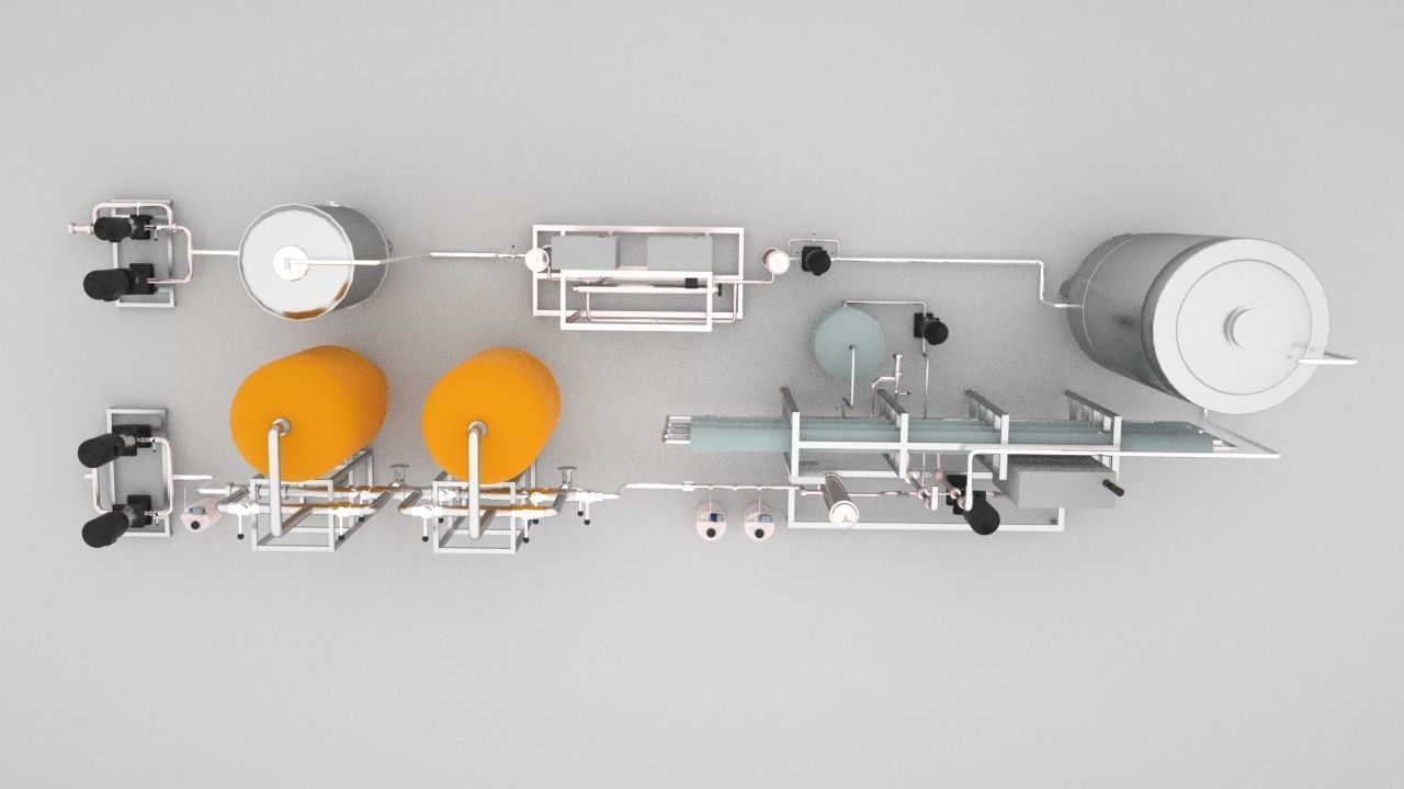 Reverse Osmosis RO System For Mineral Water Plant Low-poly 3D model_23