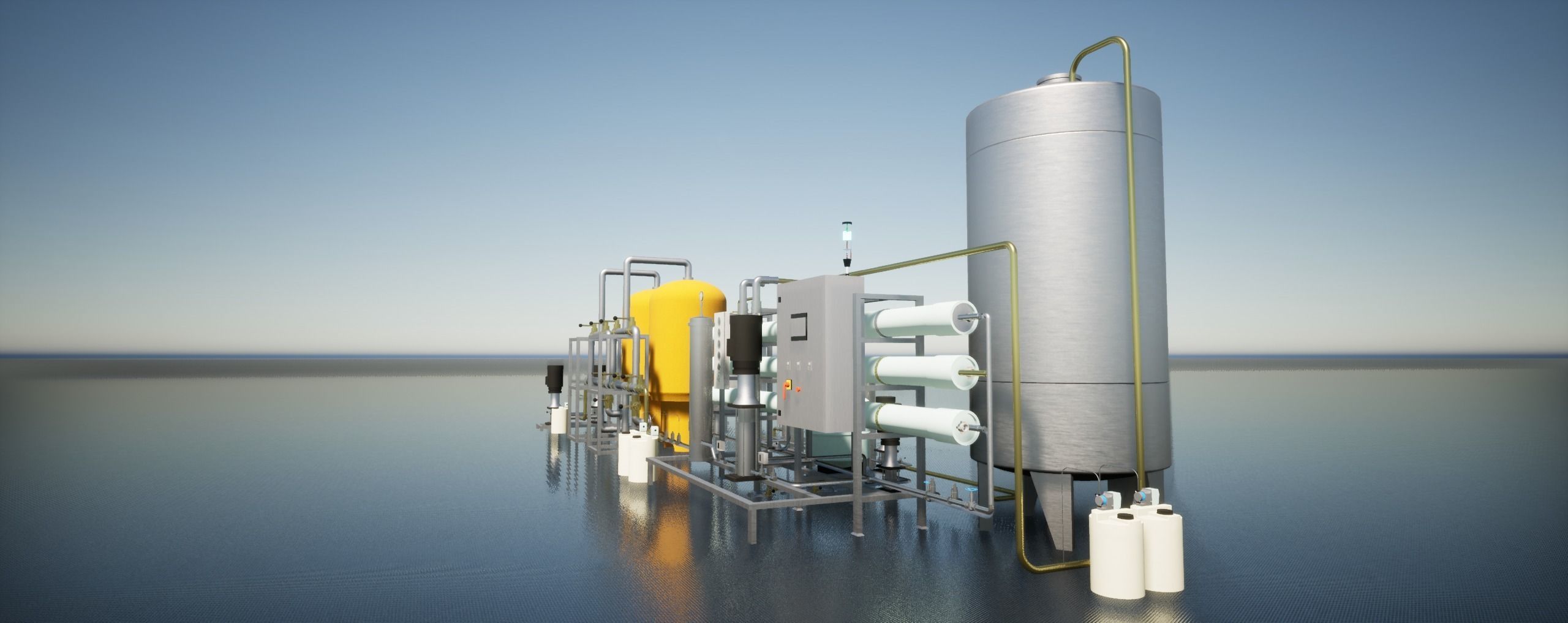 Reverse Osmosis RO System For Mineral Water Plant Low-poly 3D model_8