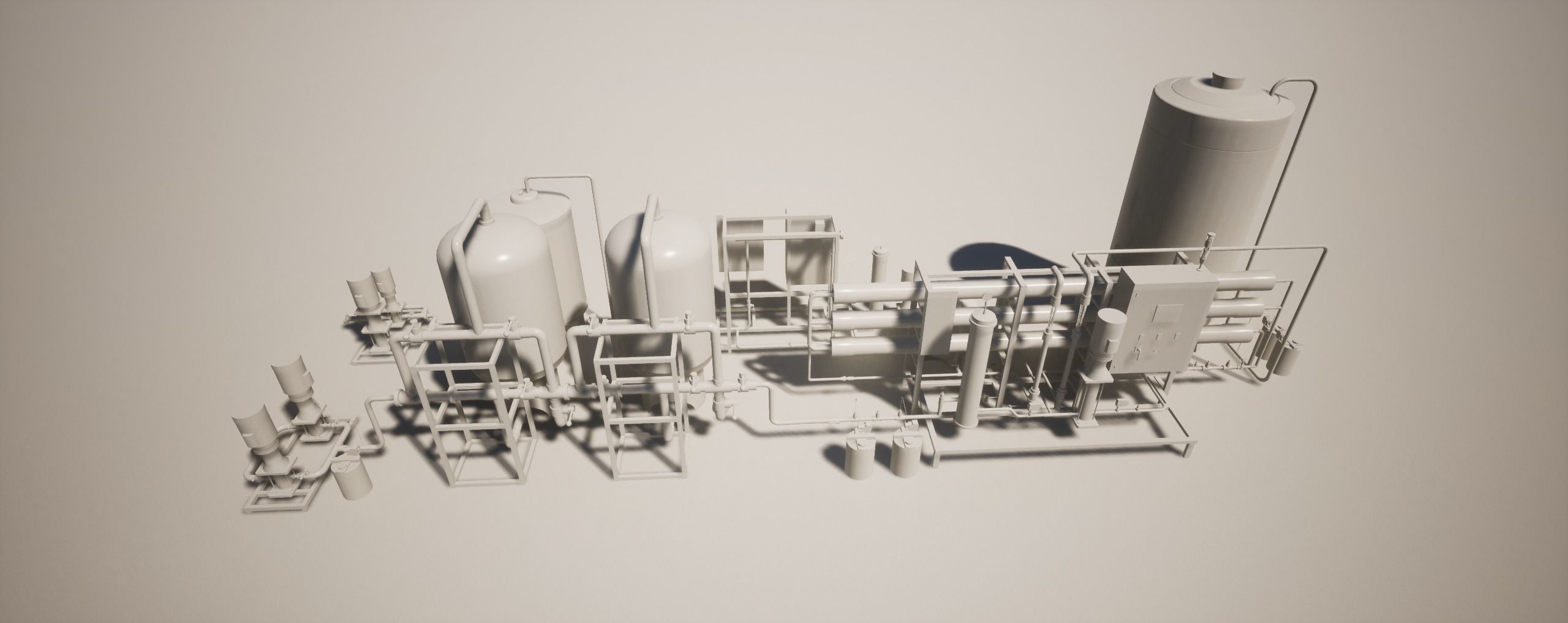 Reverse Osmosis RO System For Mineral Water Plant Low-poly 3D model_31