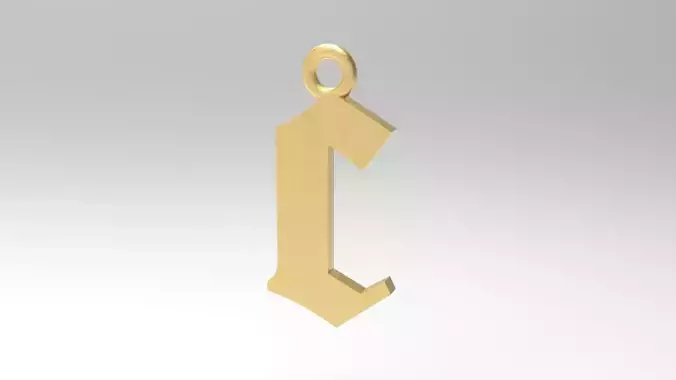 Gothic Alphabets Little C Pendants