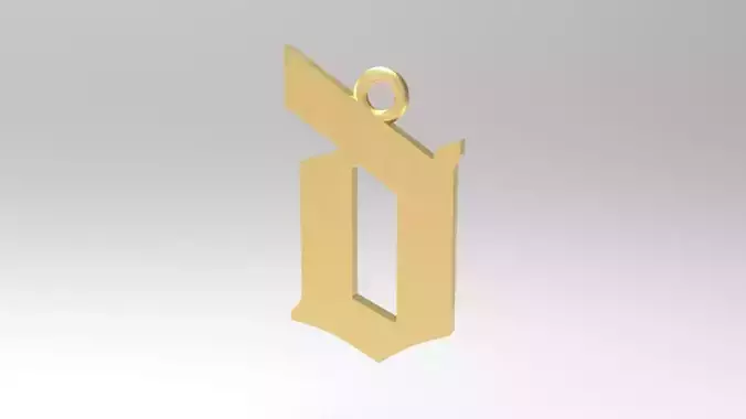 Gothic Alphabets Little D Pendants