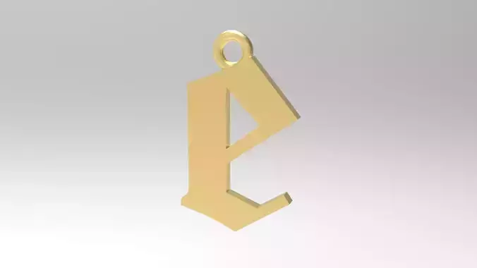 Gothic Alphabets Little E Pendants