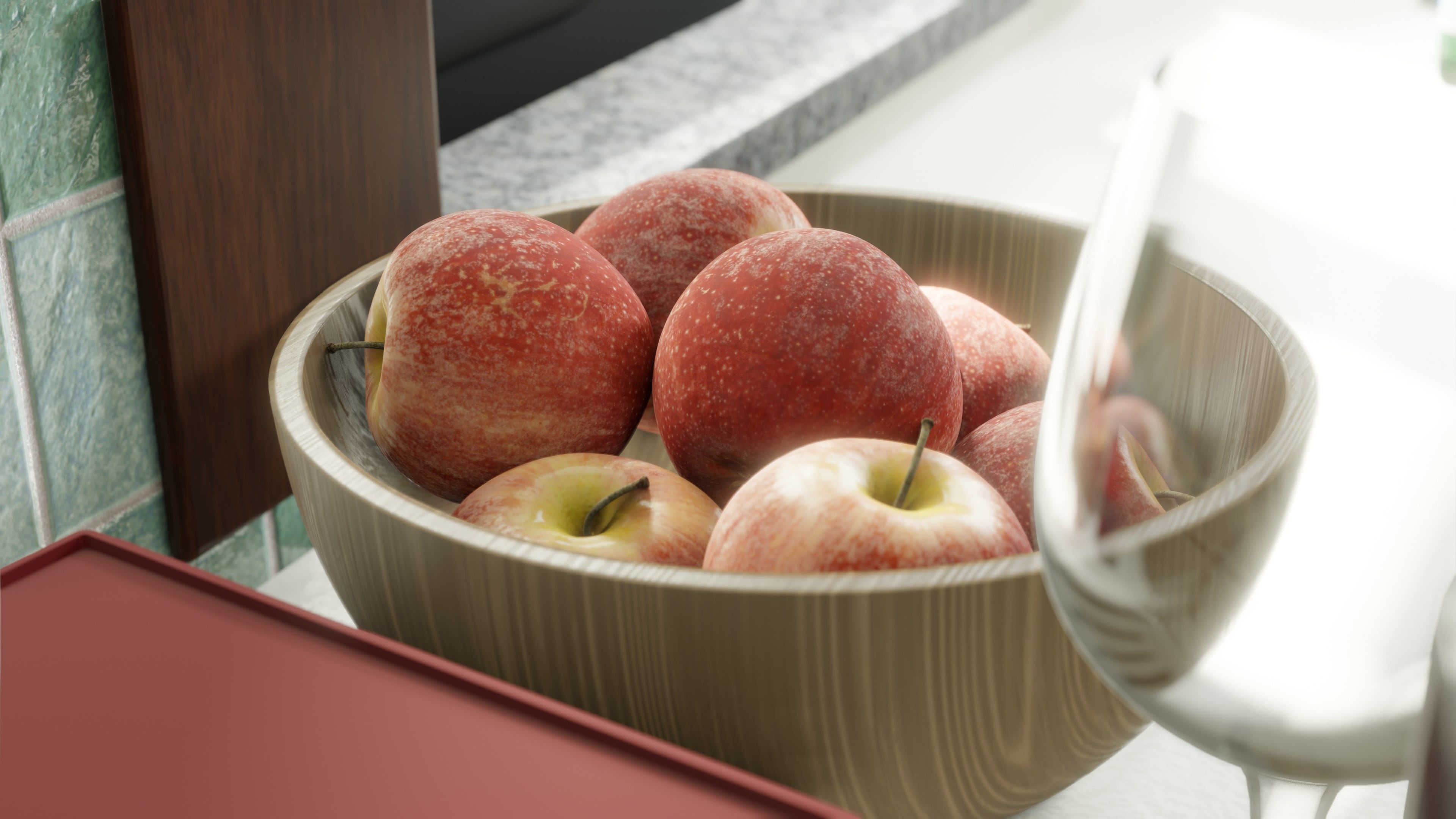 Red Yellow Apple  Free 3D model_12