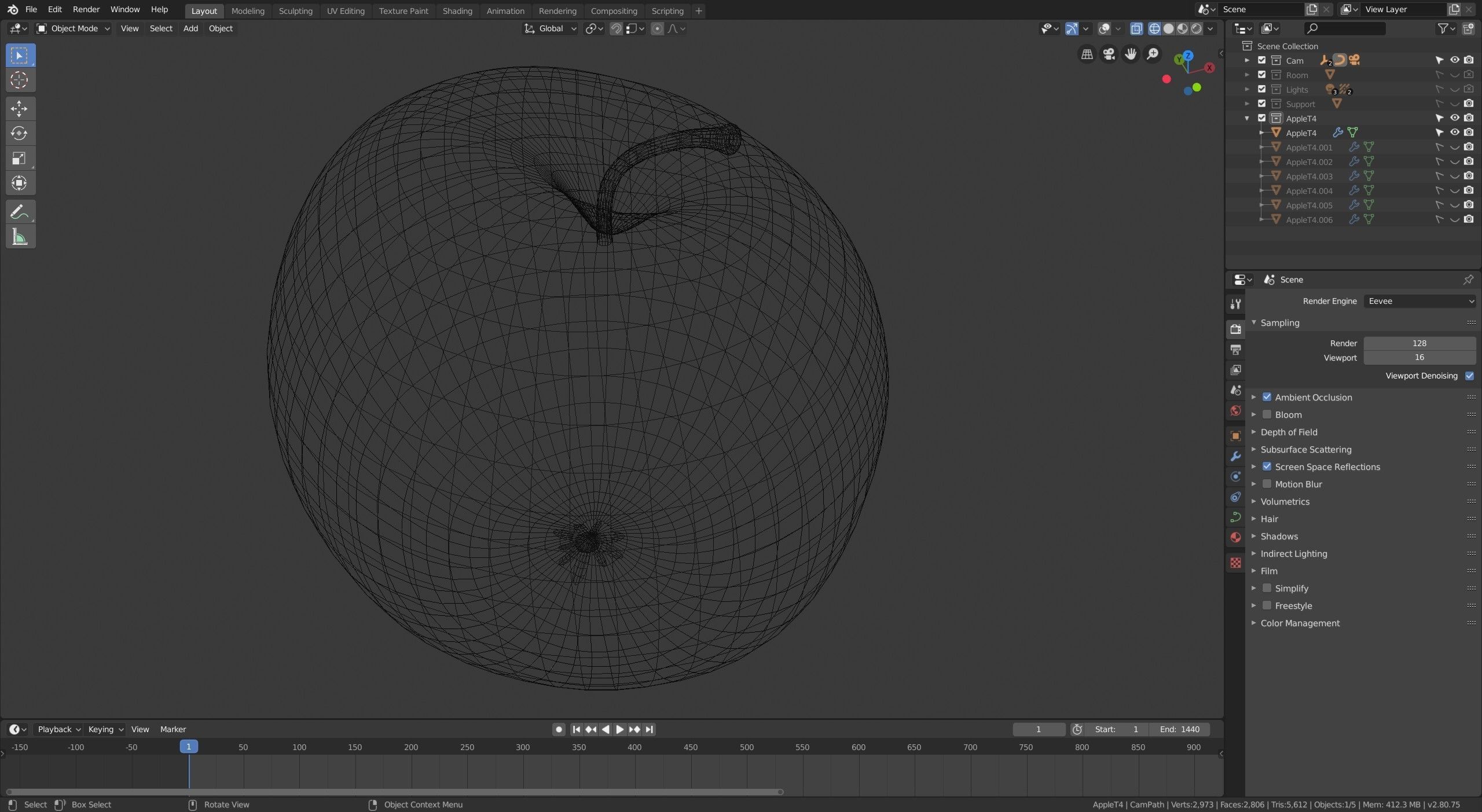 Red Yellow Apple  Free 3D model_8