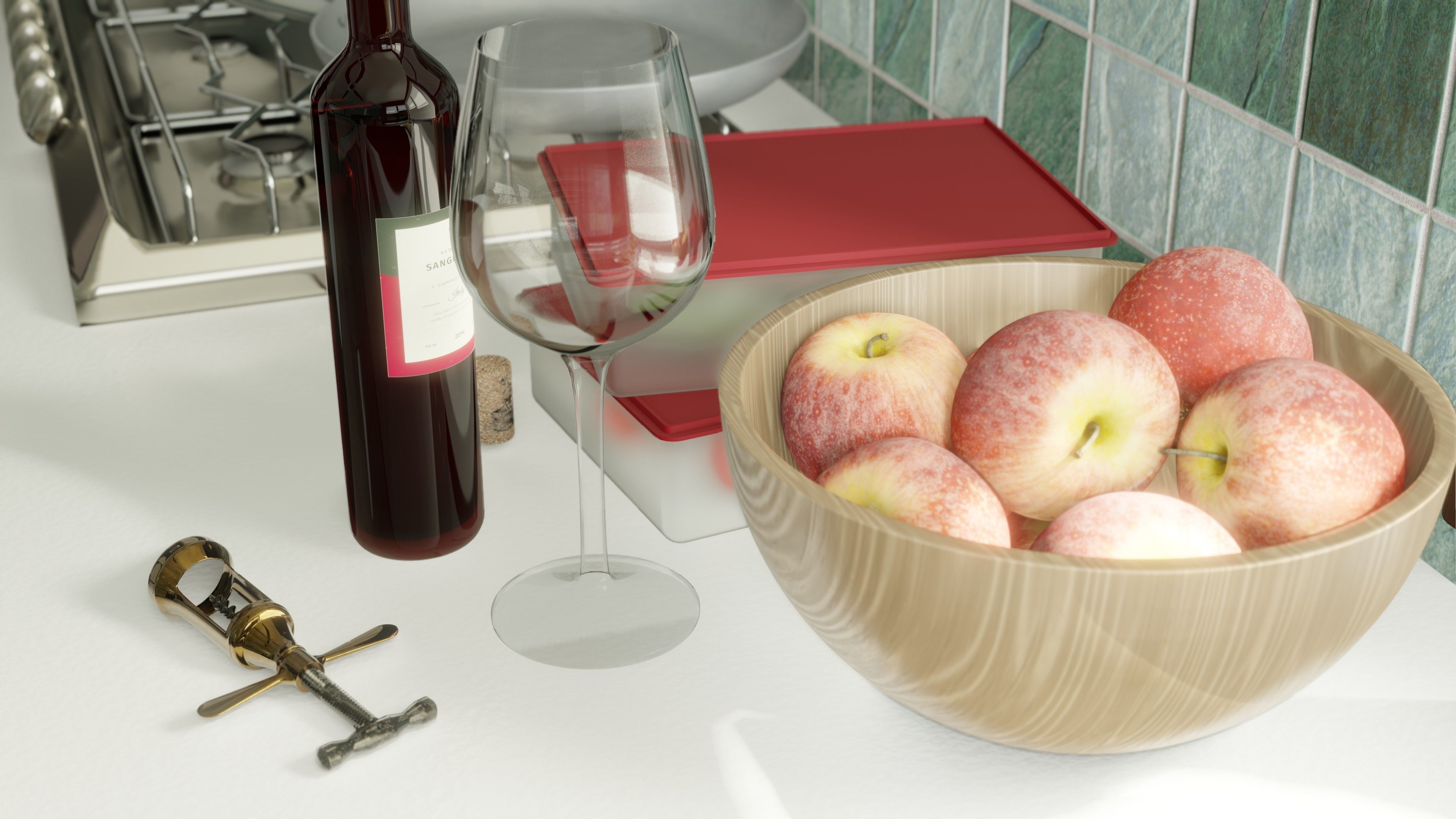 Red Yellow Apple  Free 3D model_14