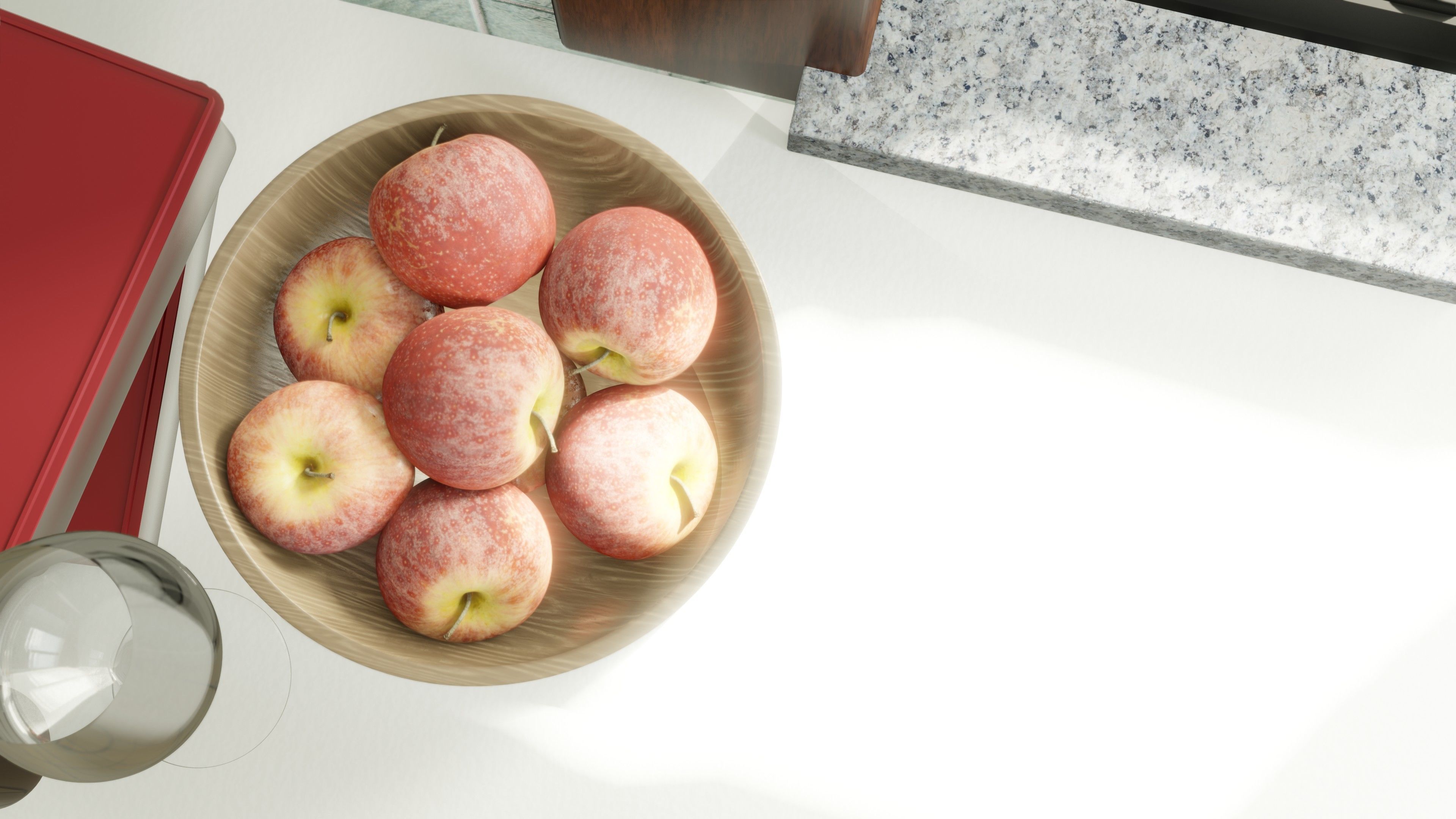 Red Yellow Apple  Free 3D model_13