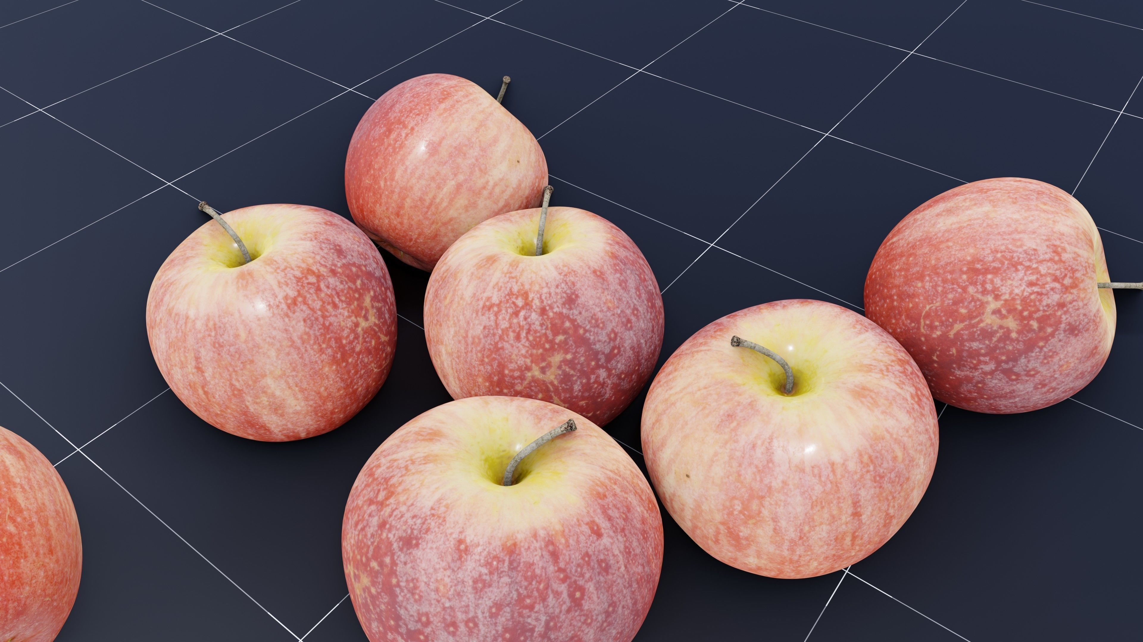 Red Yellow Apple  Free 3D model_2