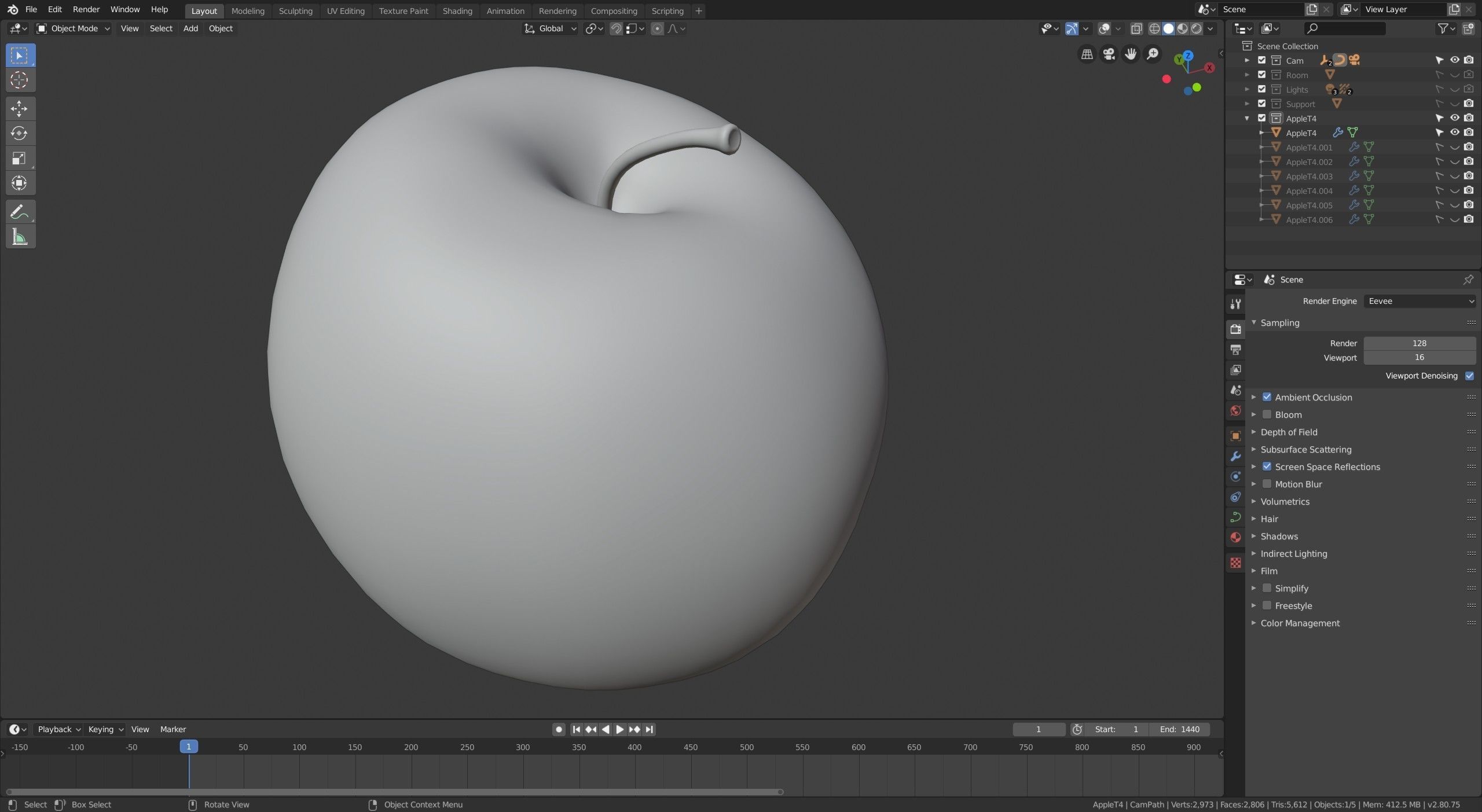 Red Yellow Apple  Free 3D model_7