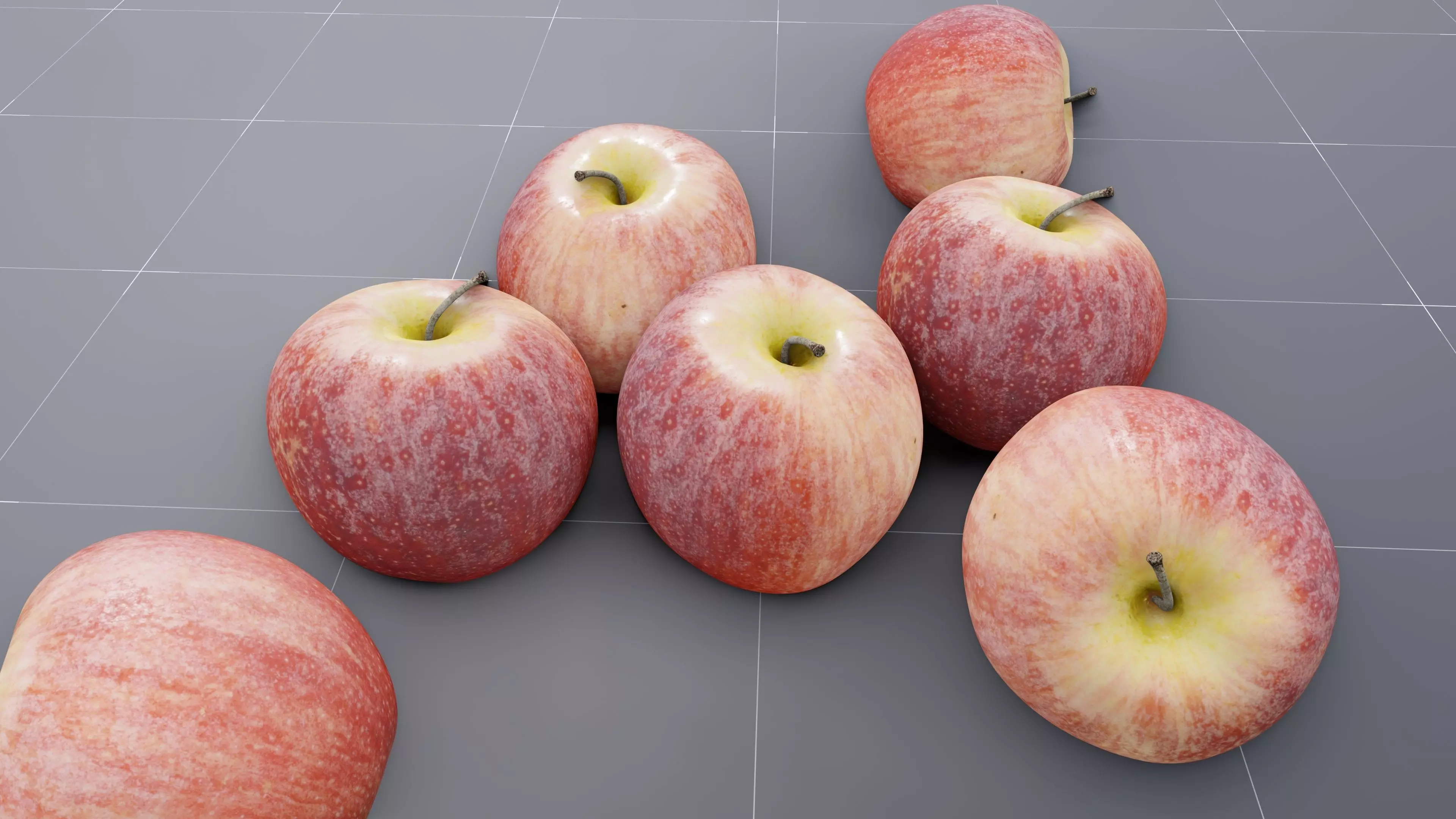 Red Yellow Apple  Free 3D model_0