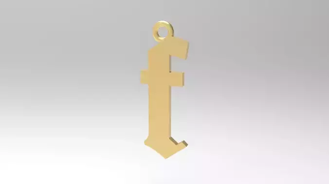 Gothic Alphabets Little F Pendants