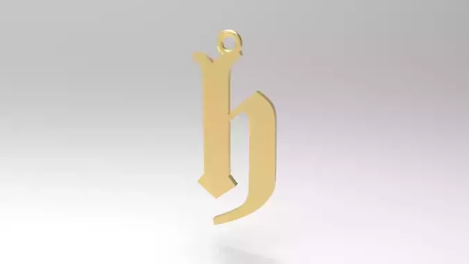 Gothic Alphabets Little H Pendants