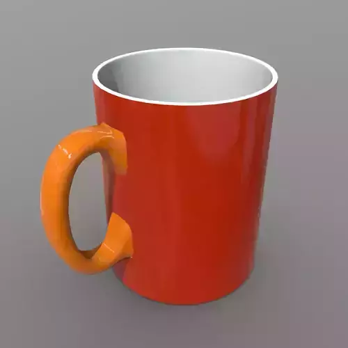 Mug 2 coffee with orange handle
