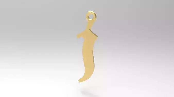 Gothic Alphabets Little J Pendants