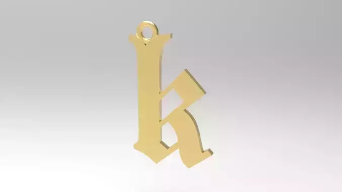 Gothic Alphabets Little K Pendants