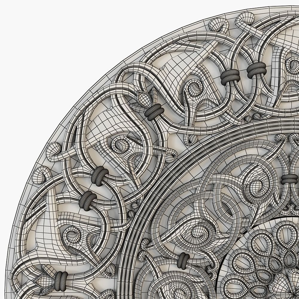 decorative rosette for cnc 3D model_3