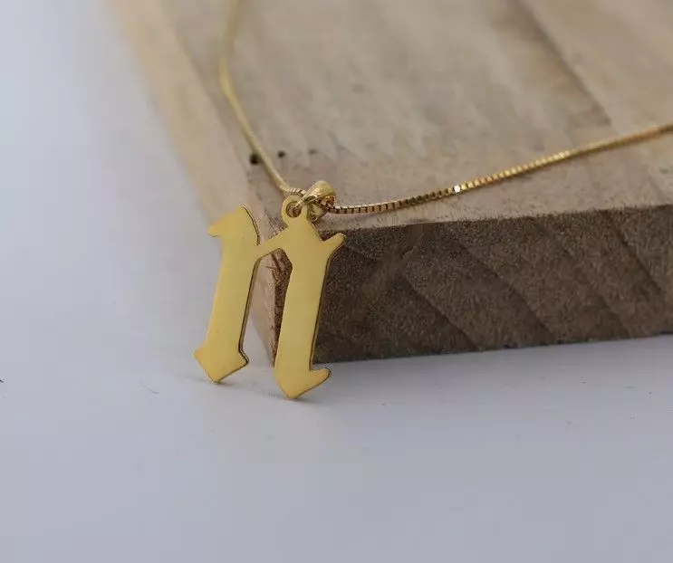 Gothic Alphabets Little N Pendants 3D print model_0