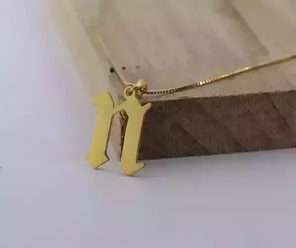 Gothic Alphabets Little N Pendants