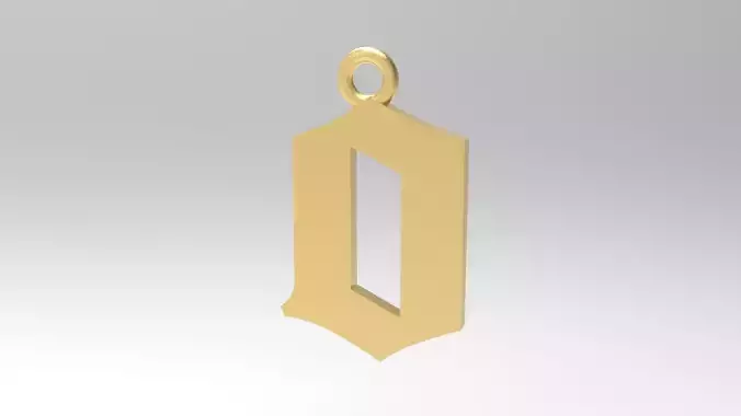 Gothic Alphabets Little O Pendants