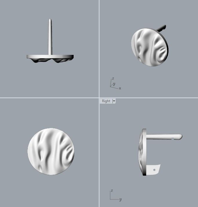 Women Earrings  folds 3dm stl 3D print model 3D print model_18