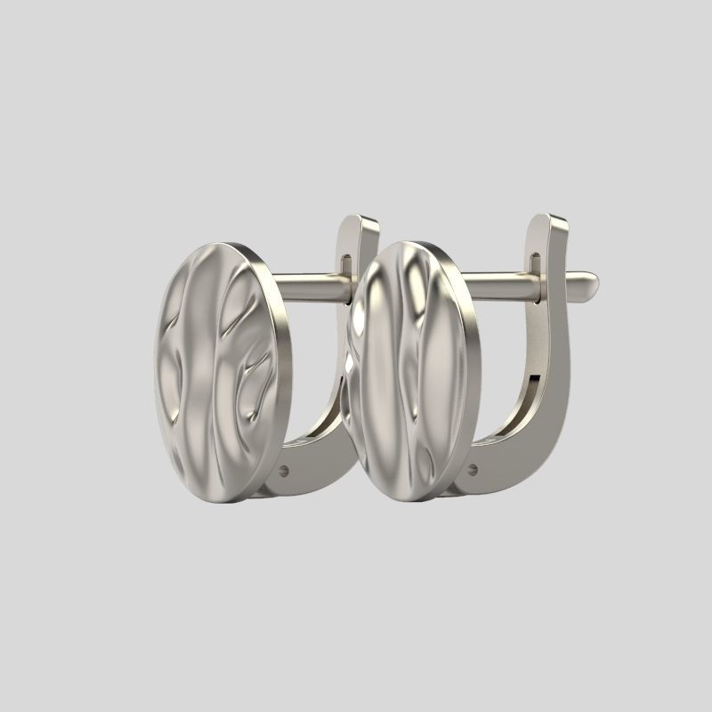 Women Earrings  folds 3dm stl 3D print model 3D print model_4