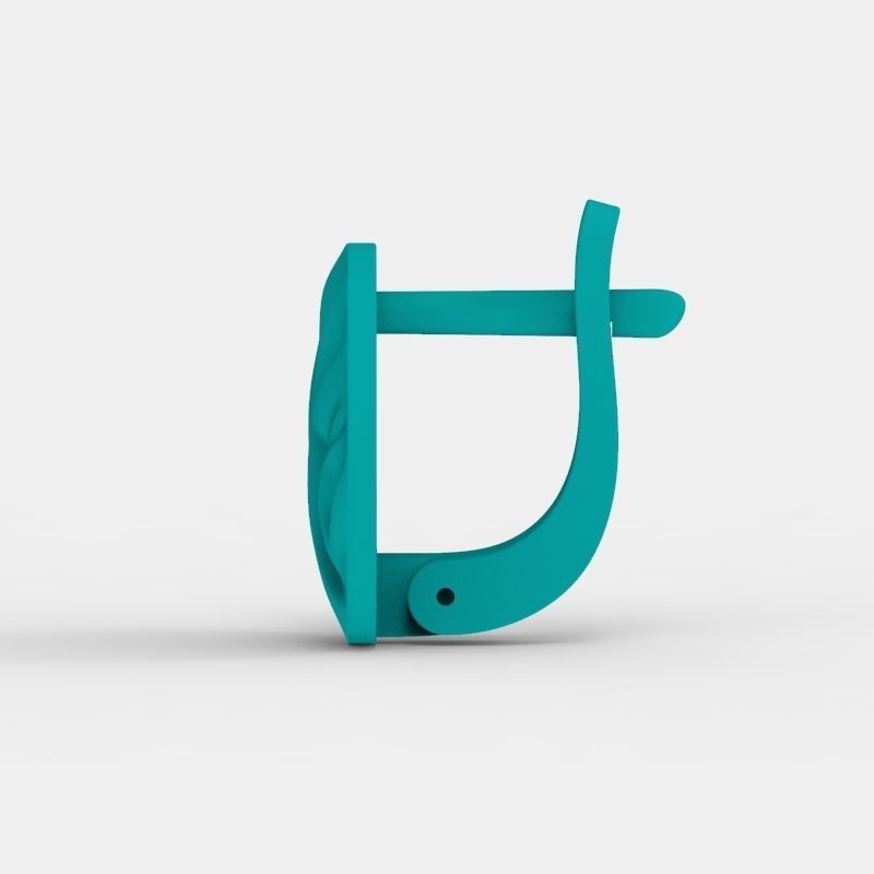 Women Earrings  folds 3dm stl 3D print model 3D print model_12