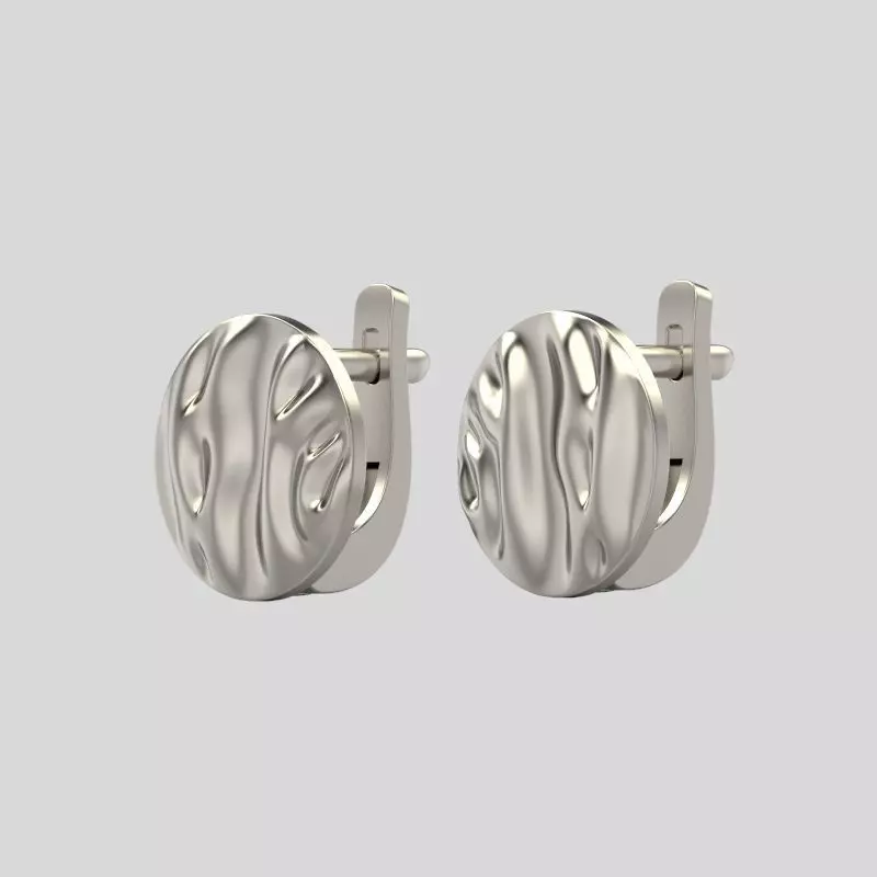 Women Earrings  folds 3dm stl 3D print model 3D print model_0