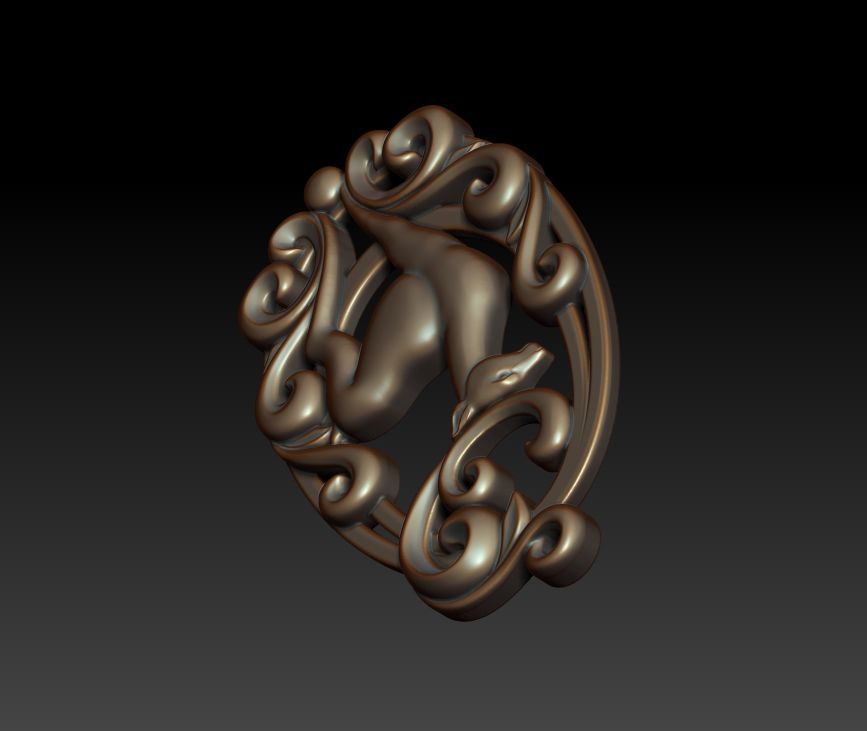 Deer pendant 3D print model_13