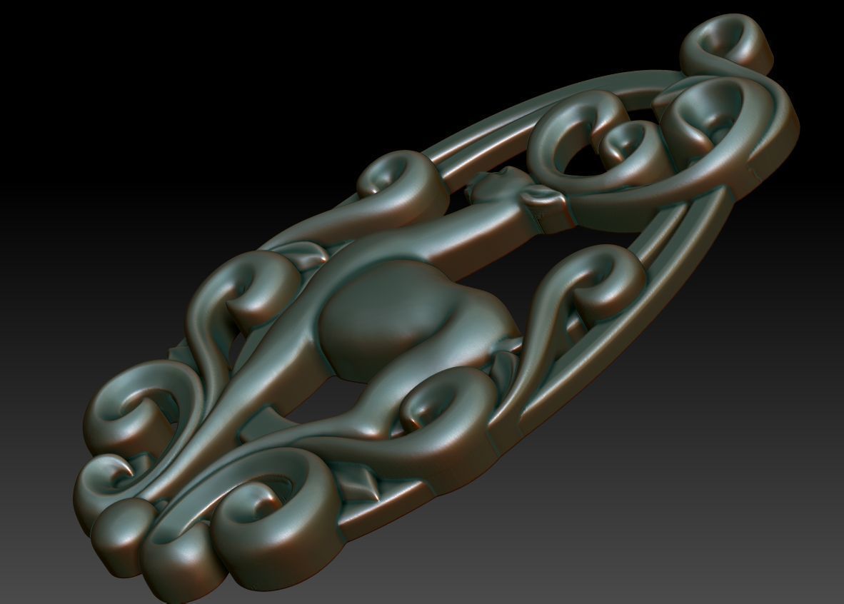 Deer pendant 3D print model_2