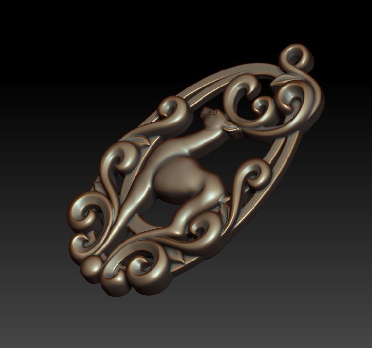 Deer pendant 3D print model_12