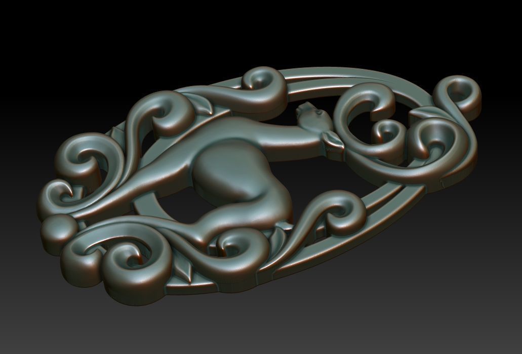 Deer pendant 3D print model_8